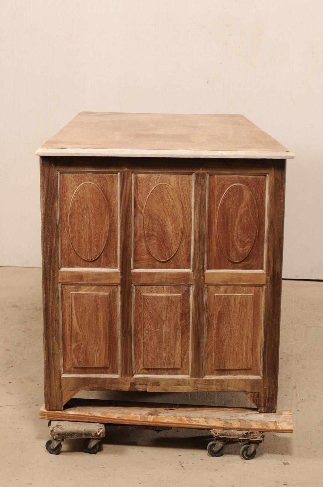Antique British Colonial Decoratively-Paneled Cabinet- Great for Kitchen Island! In Good Condition In Atlanta, GA