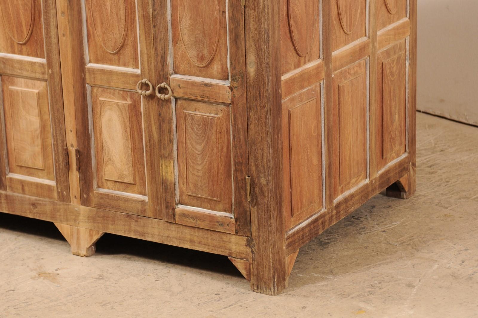 20th Century Antique British Colonial Decoratively-Paneled Cabinet- Great for Kitchen Island!