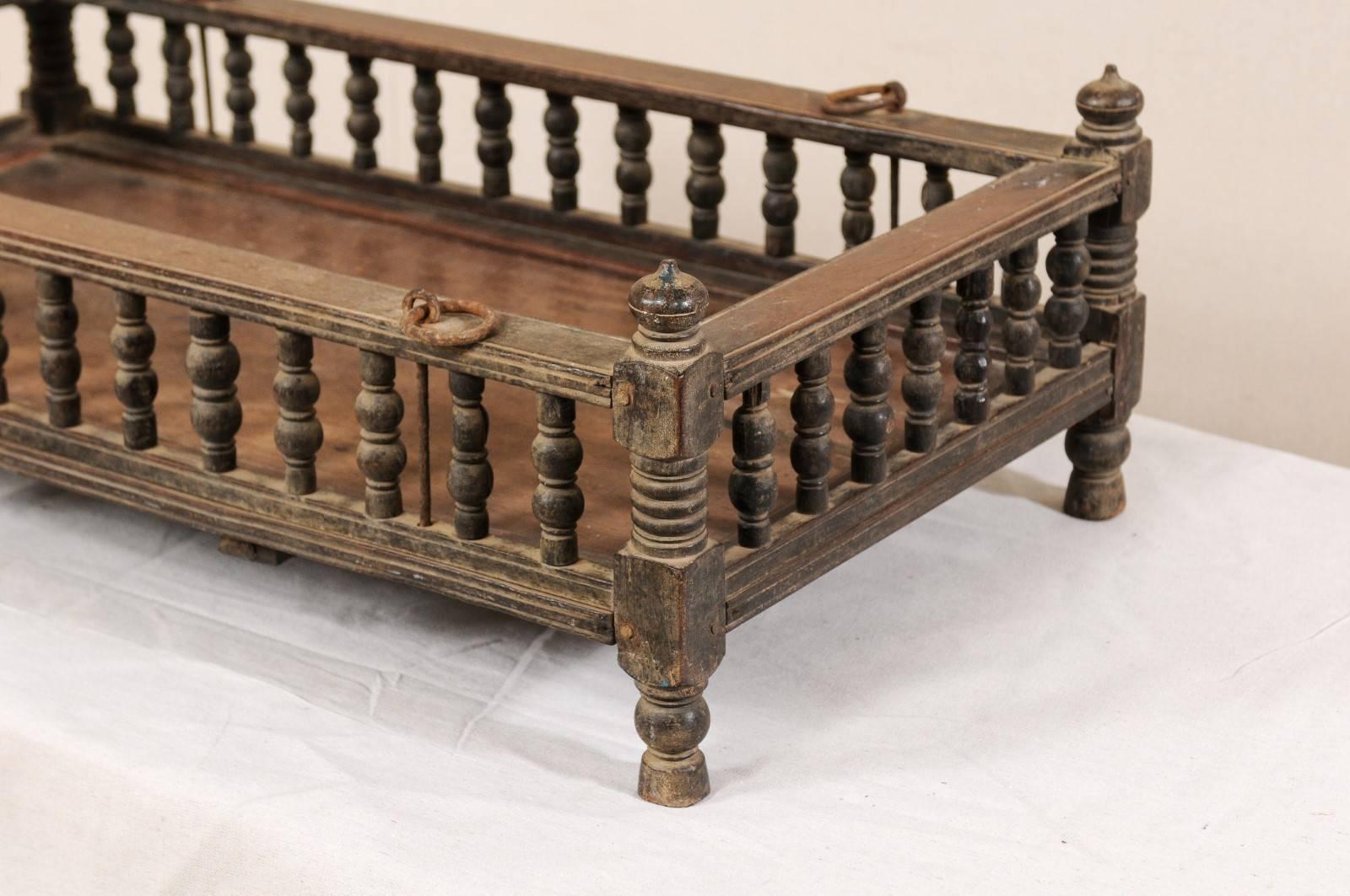 British Colonial Wooden Pet Bed / Bassinet from the Mid-20th Century 1