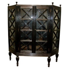 British Colonial X-Design Display Cabinet Reproduction