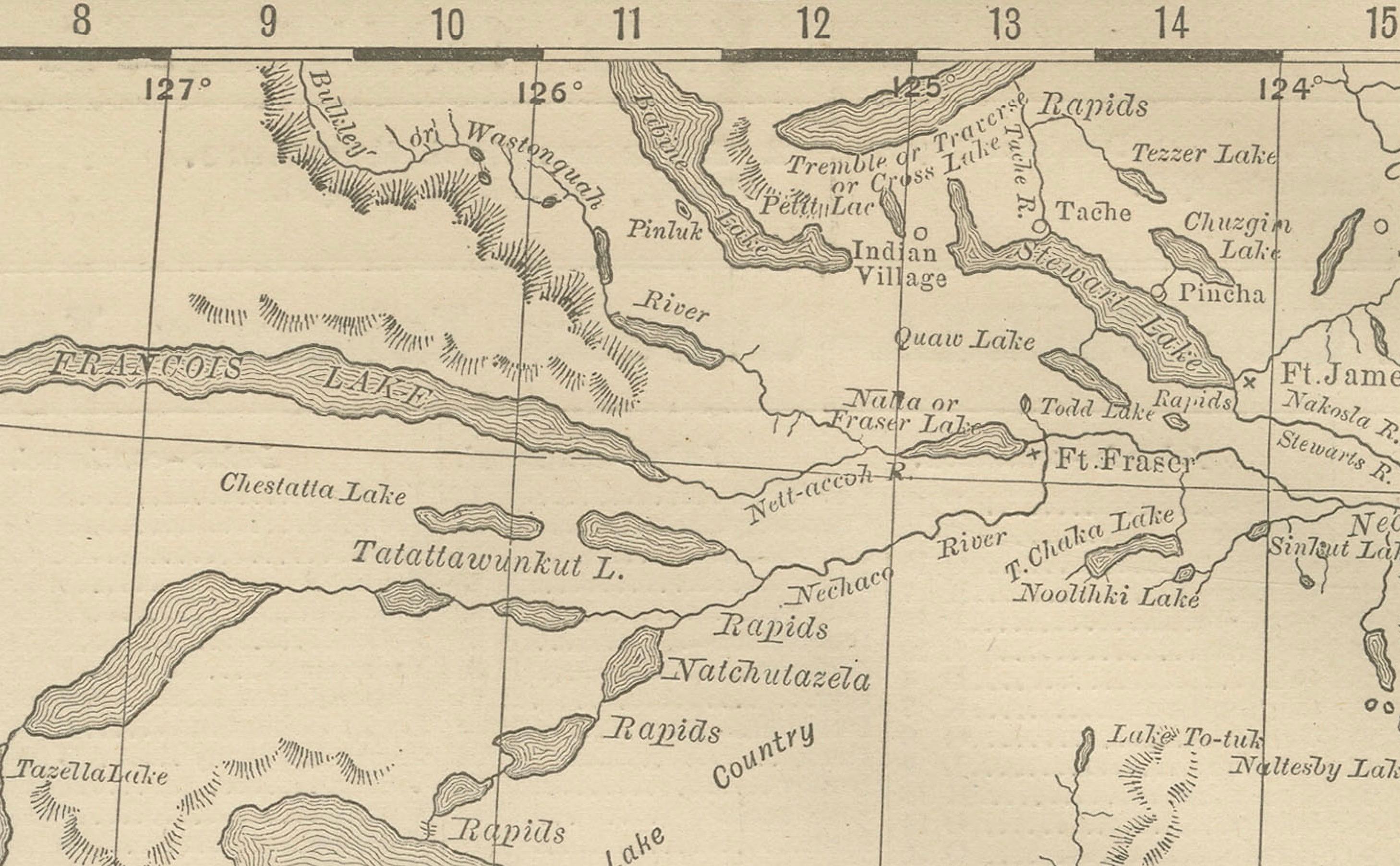 British Columbia 1888 Antique Map – Beautiful BC, Towns & Settlements For Sale 1