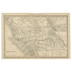 British Columbia 1888 Antique Map – Beautiful BC, Towns & Settlements