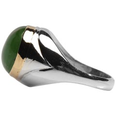 British Columbian Jade Ring in Silver and Gold