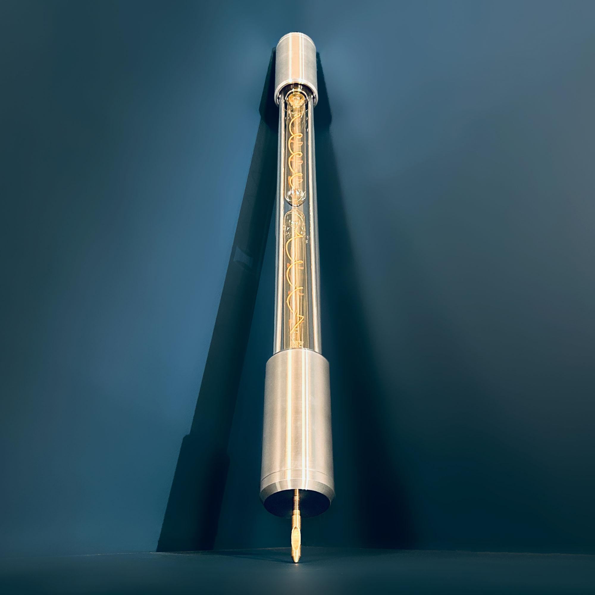 Machine-Made British Contemporary Aluminium & Glass Edison 'Fuse' Tube Light Floor Lamp For Sale