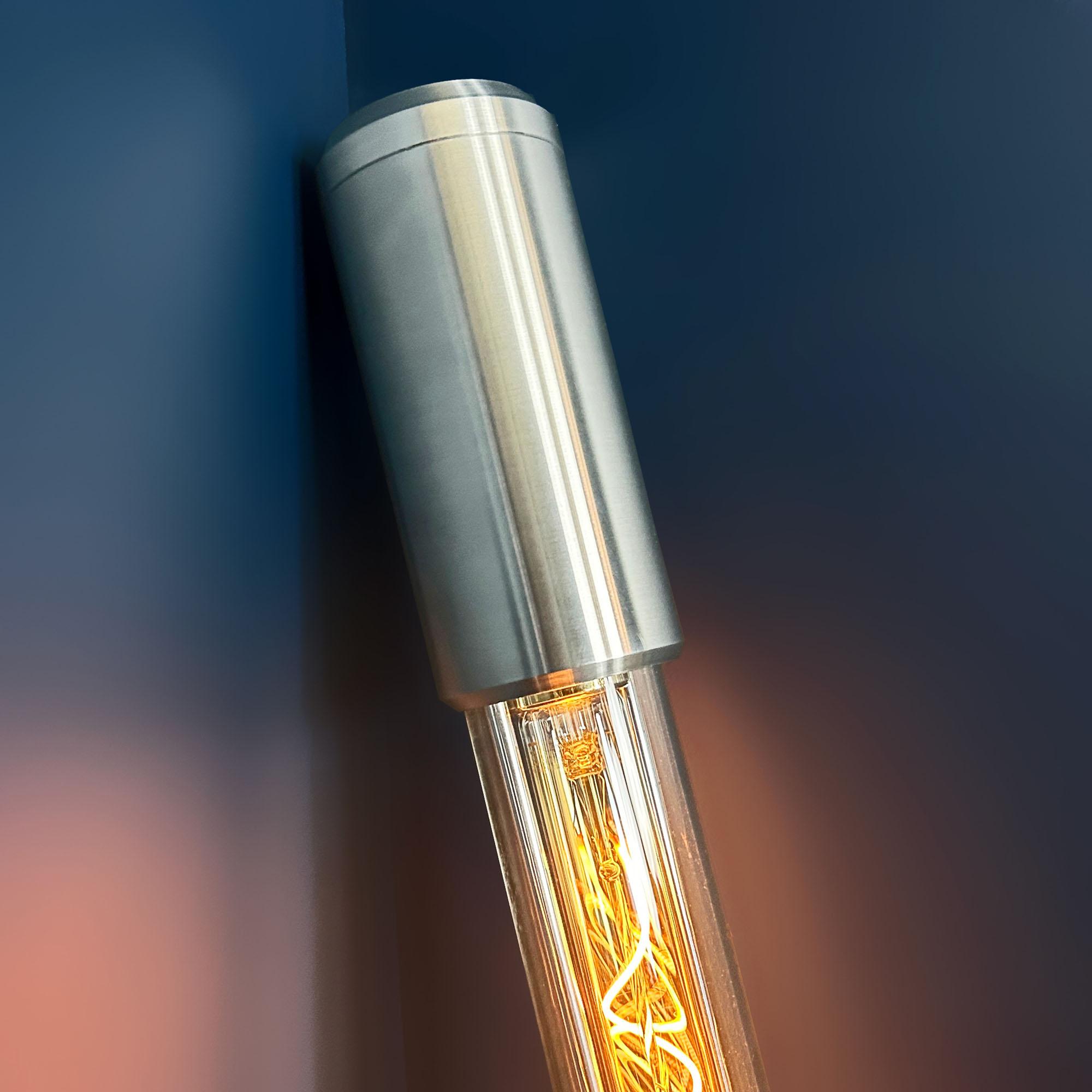 Aluminum British Contemporary Aluminium & Glass Edison 'Fuse' Tube Light Floor Lamp For Sale