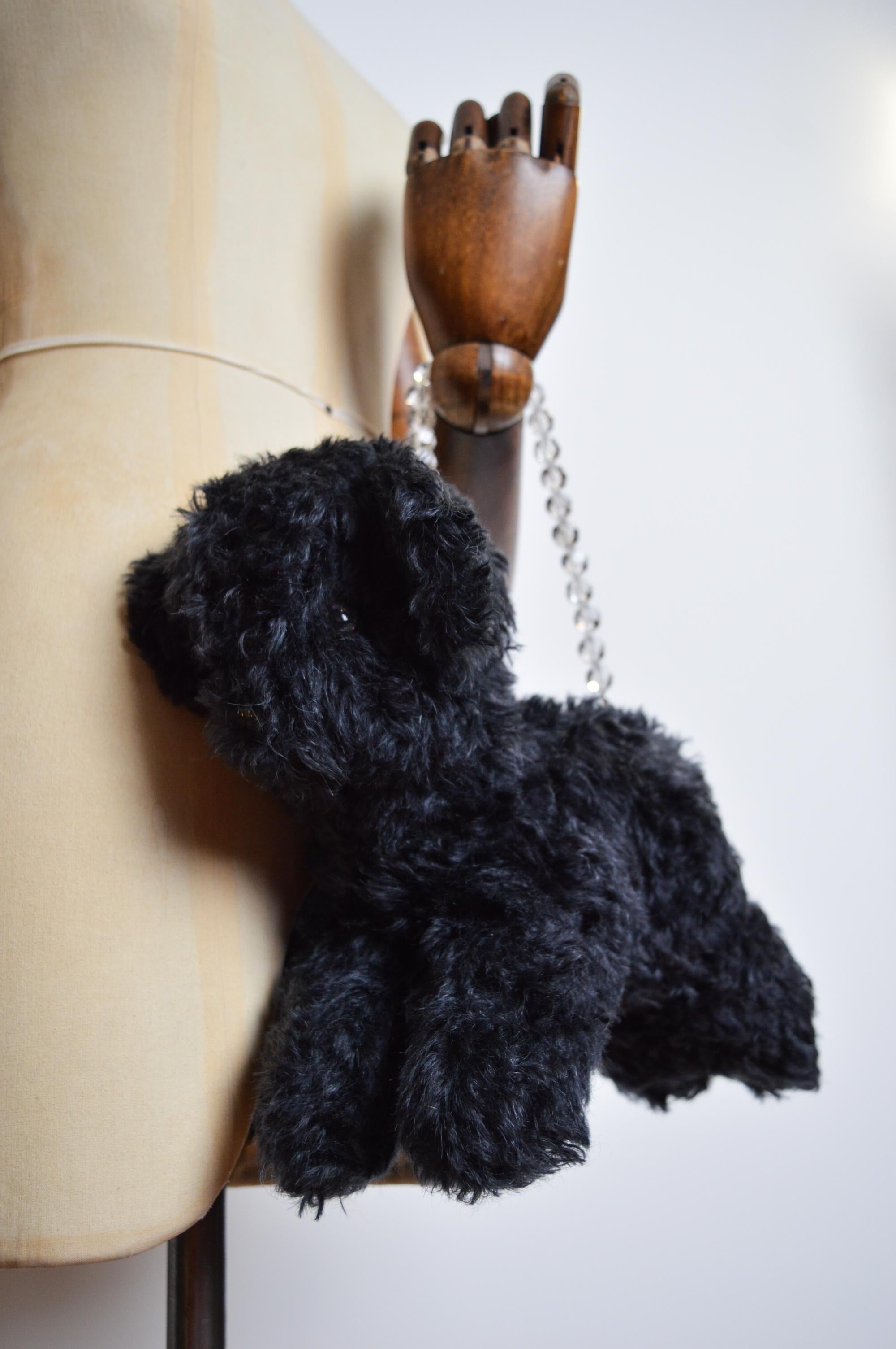 British Designer Ashley Williams 'Claudia' Mohair Novelty Teddy Dog Mini Bag For Sale 10