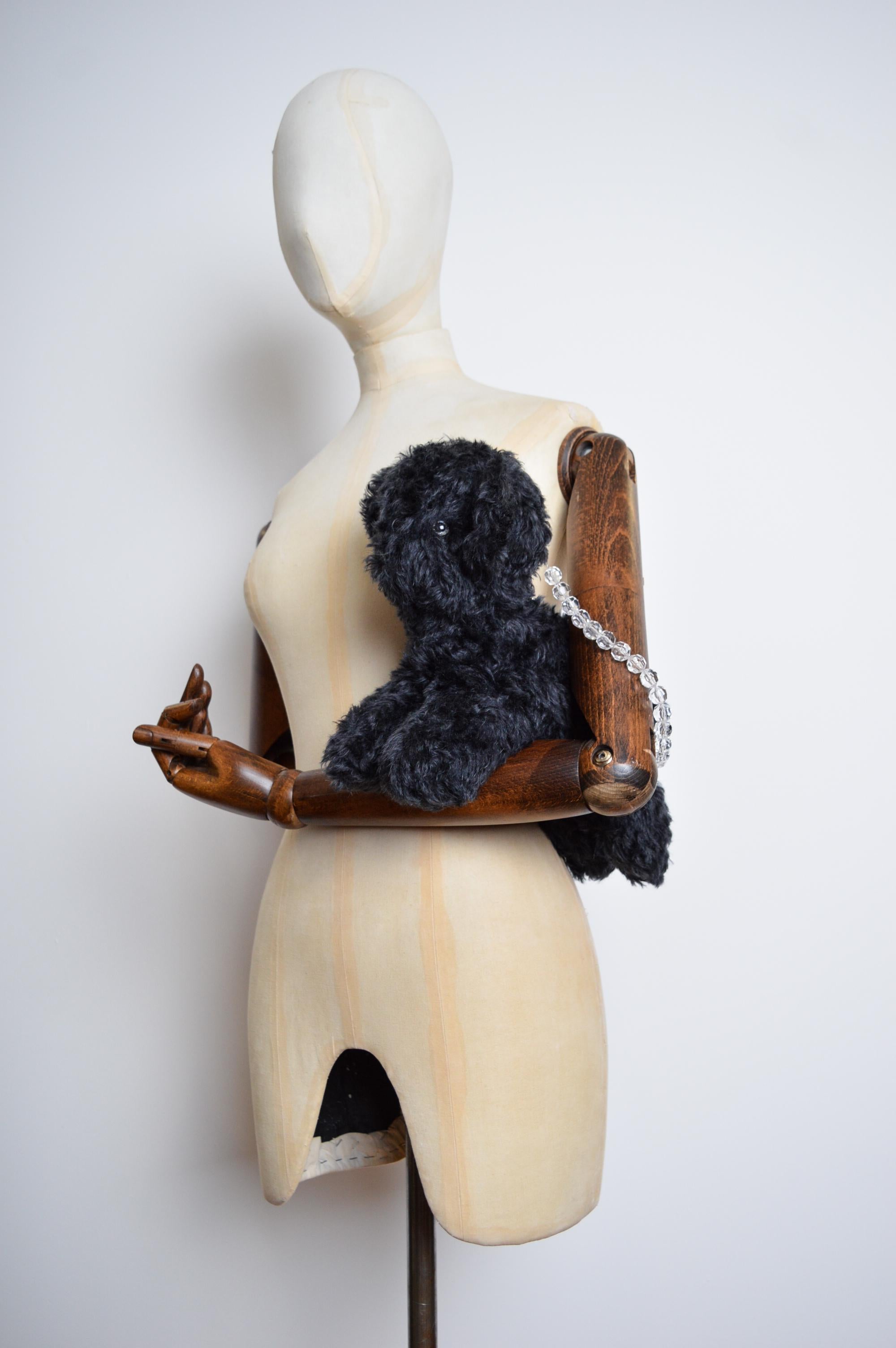 British Designer Ashley Williams 'Claudia' Mohair Novelty Teddy Dog Mini Bag For Sale 12