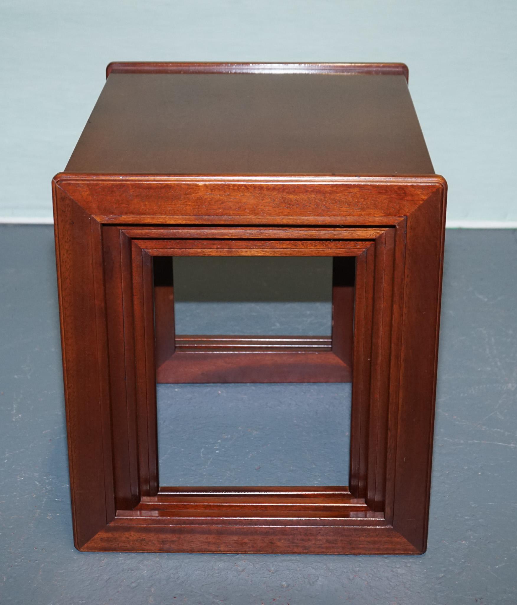 Teak BRITISH G PLAN MID CENTURY HARDWOOD TEAK NESTING TABLES SLEEK MINiMALIST For Sale