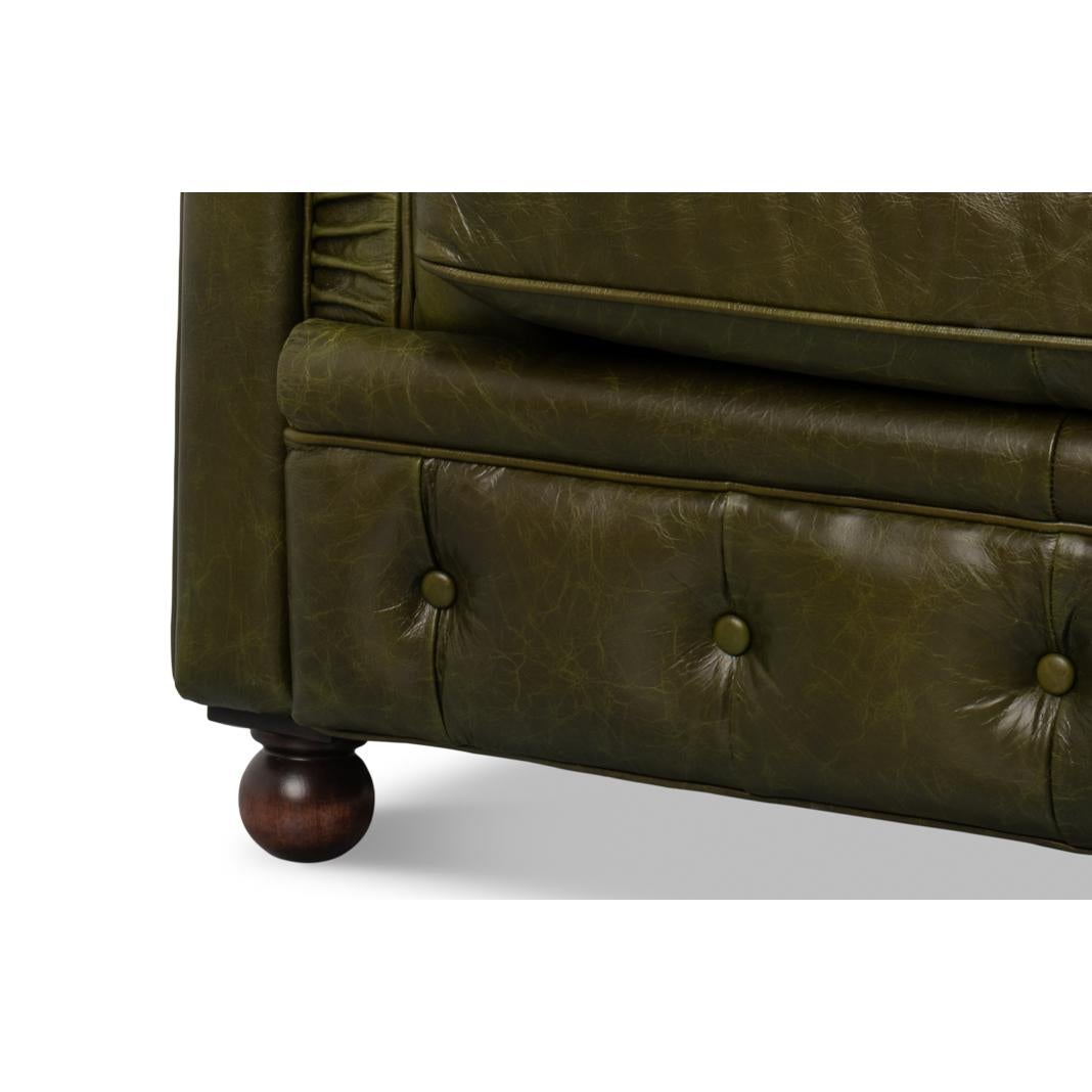 British Green Chesterfield Armchair For Sale 4