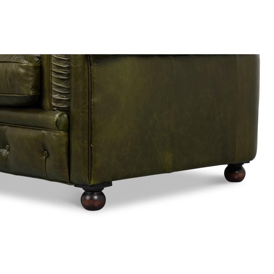 British Green Chesterfield Armchair For Sale 5