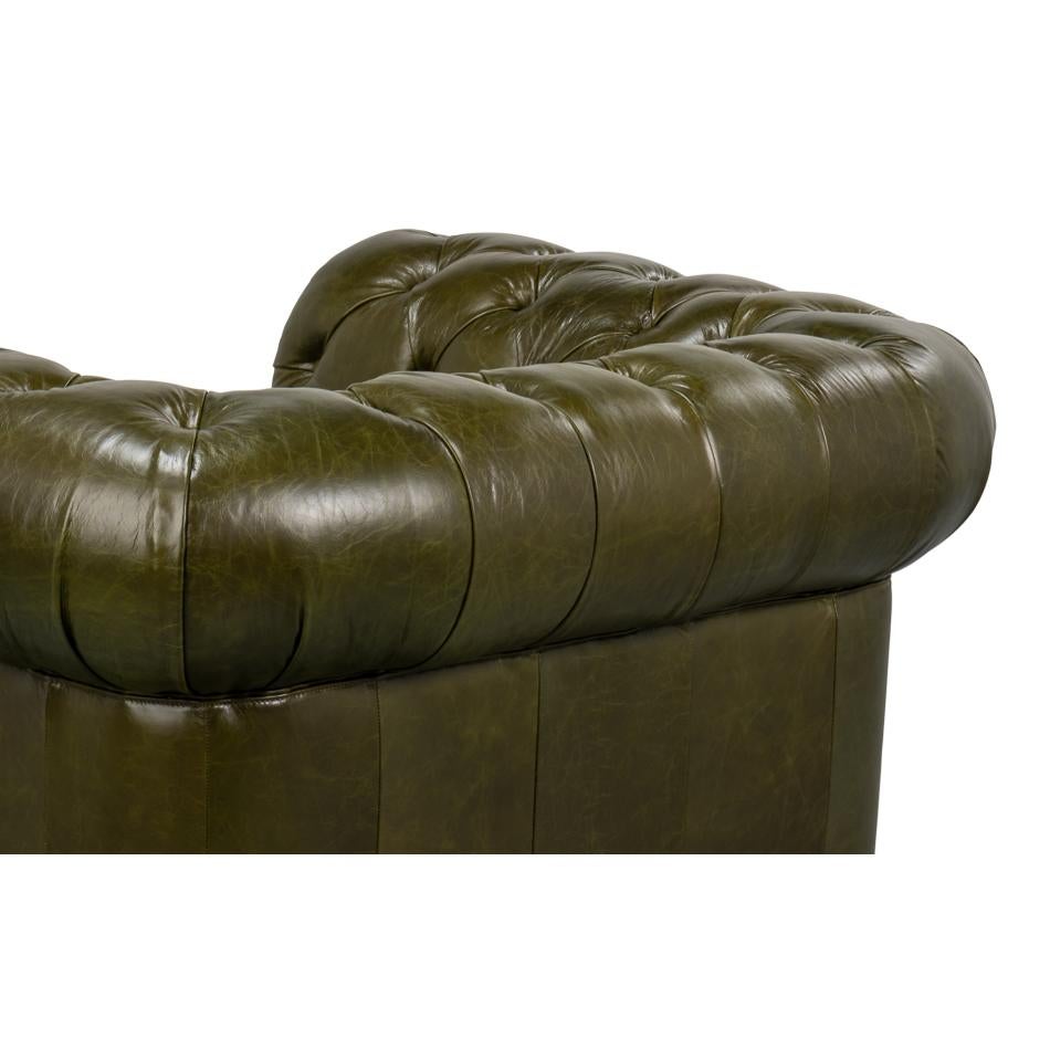 British Green Chesterfield Armchair For Sale 1