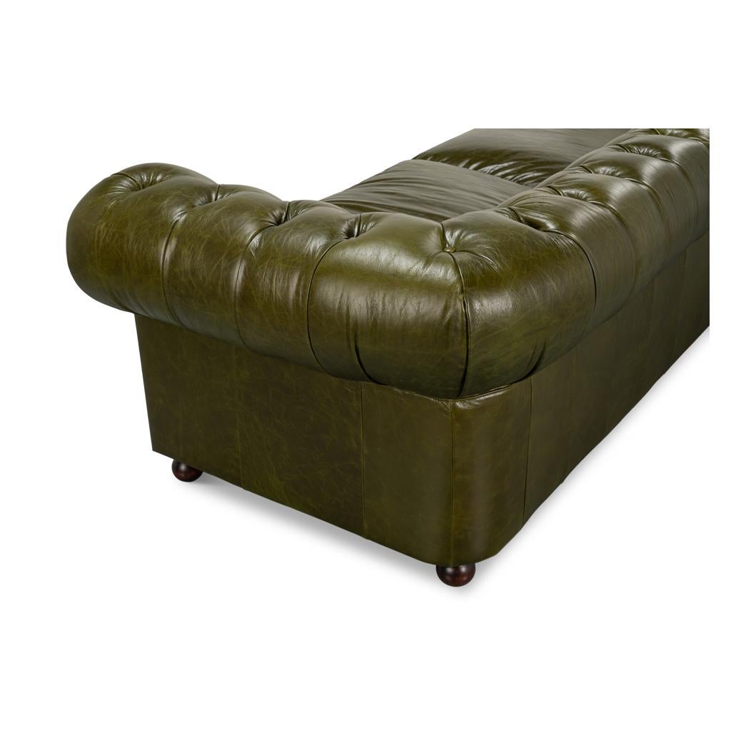 Canapé Chesterfield vert britannique en vente 4