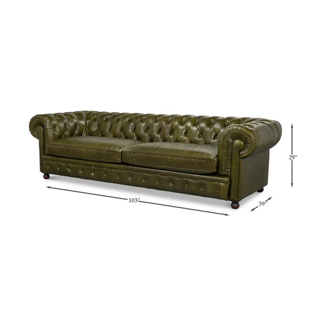 Canapé Chesterfield vert britannique en vente 6