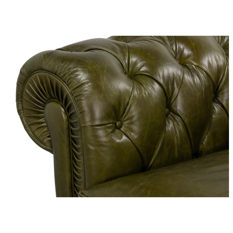 XXIe siècle et contemporain Canapé Chesterfield vert britannique en vente