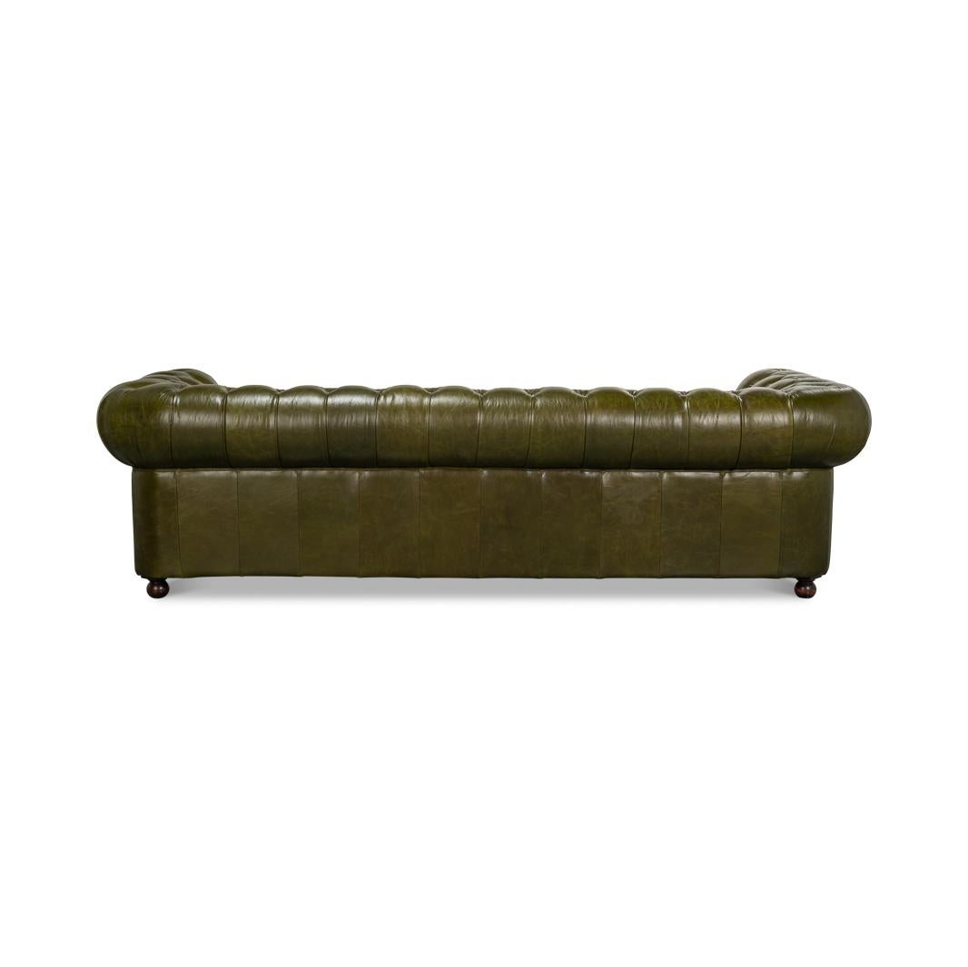 Canapé Chesterfield vert britannique en vente 1