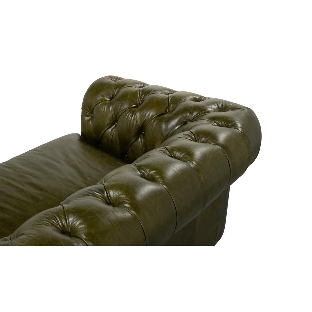 Canapé Chesterfield vert britannique en vente 2