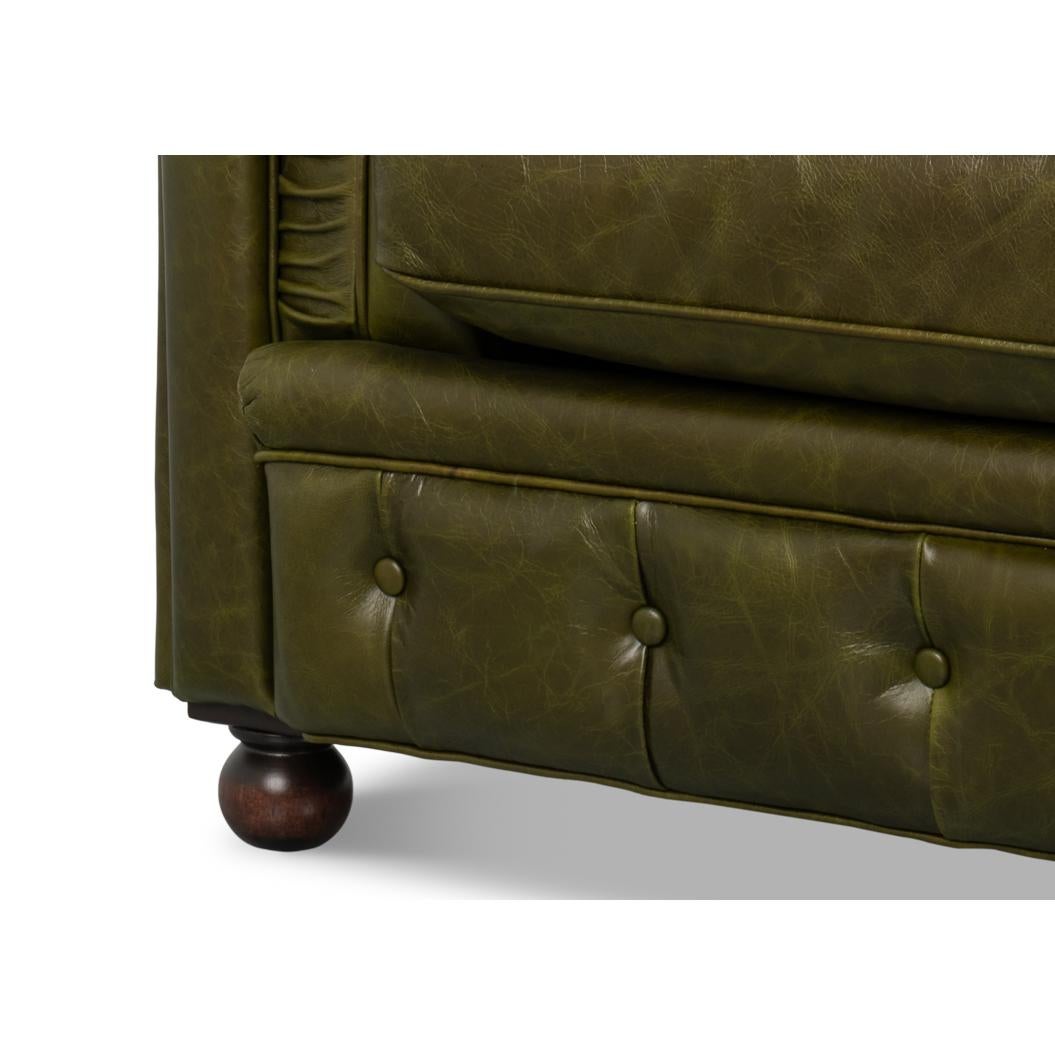 Canapé Chesterfield vert britannique en vente 3