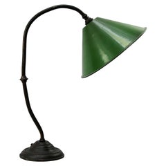 British Green Enamel Vintage Industrial Work Light Table Desk Light British Green Enamel Vintage Industrial Work Light Table Desk Light