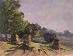 British Impressionist Oil Rural Landscape at Dusk