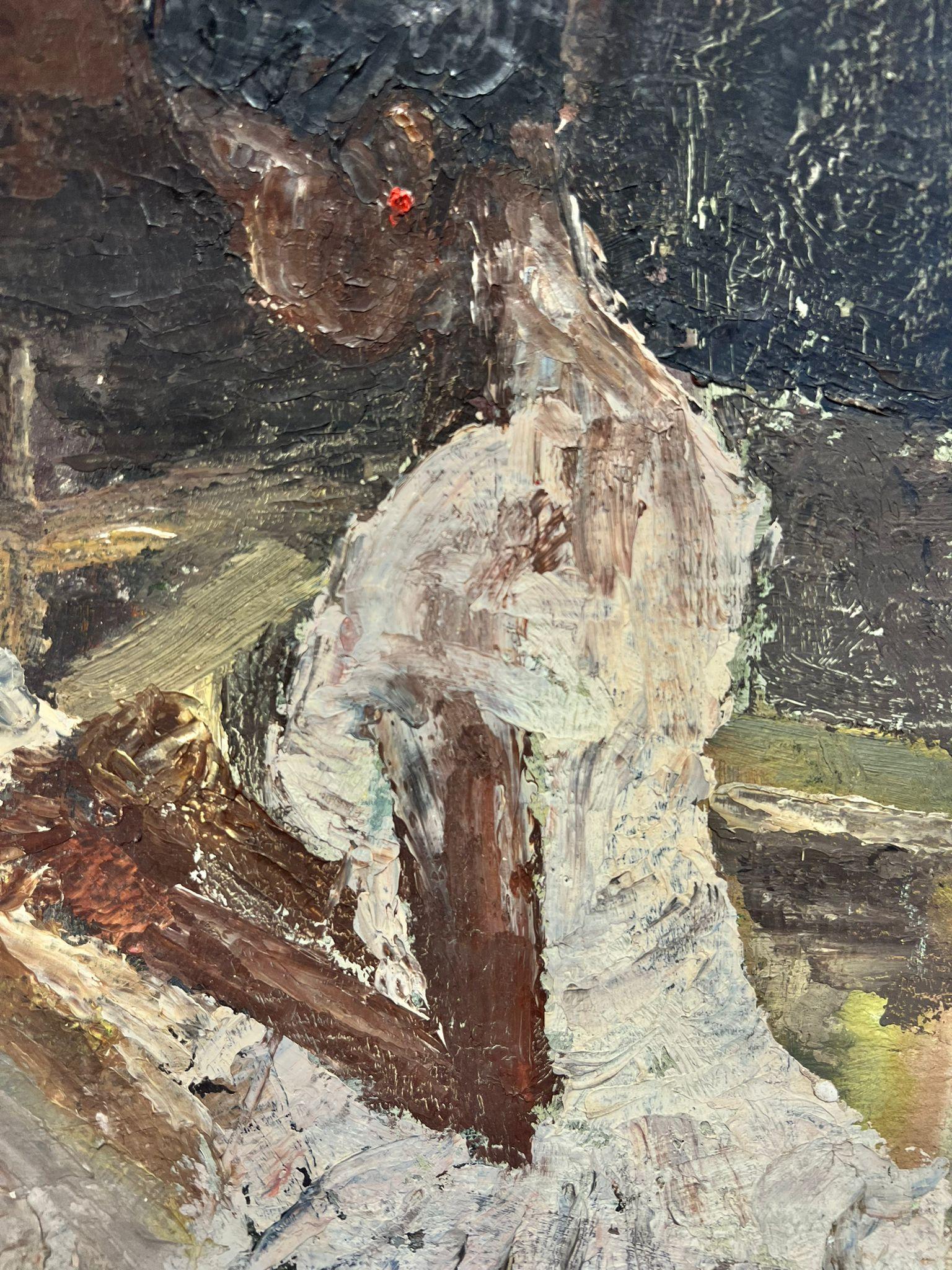 Mid Century Portrait of Young Ballerina Girl, Impressionist Oil Painting 3