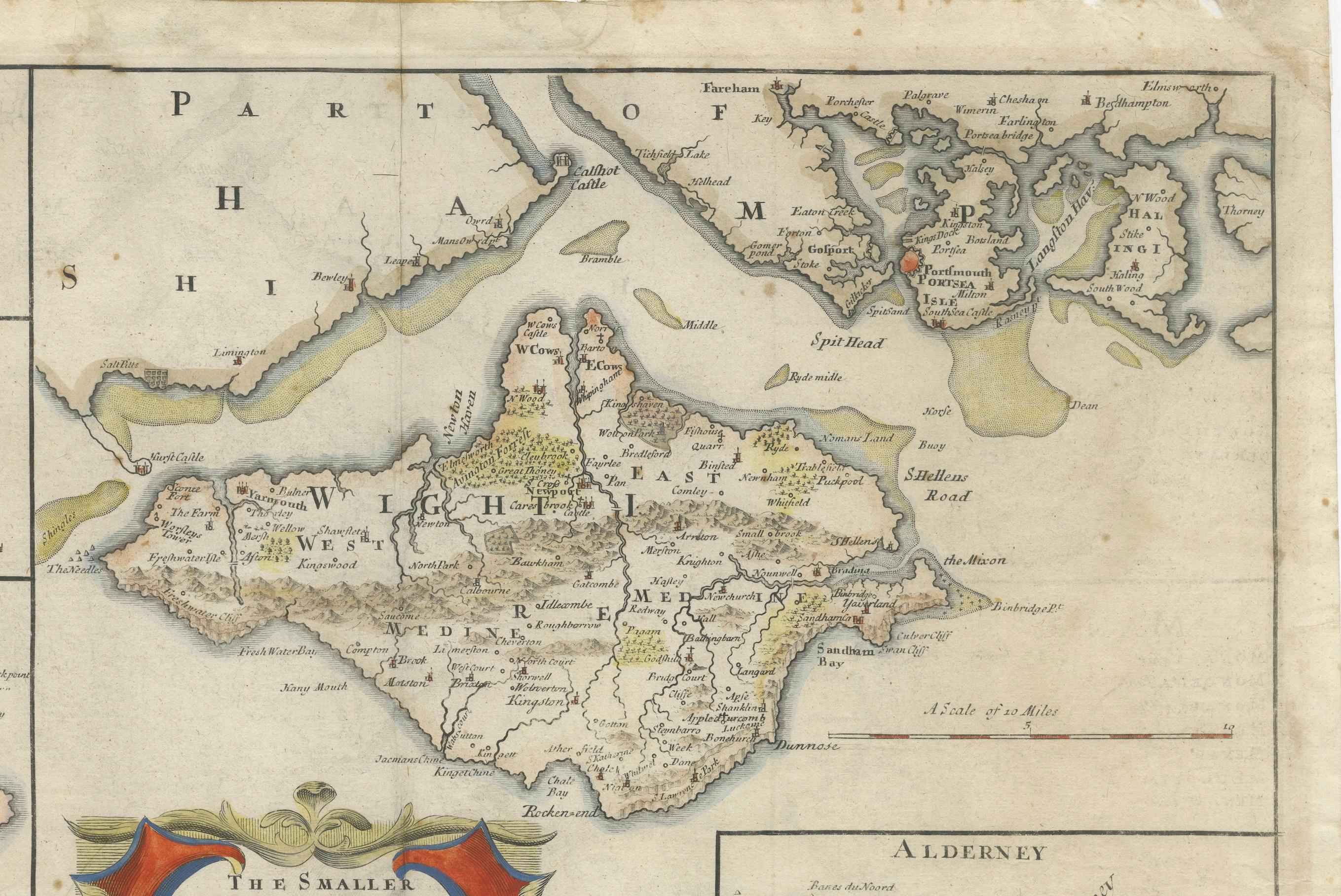 Paper British Island Group Map 1695 – Morden’s Smaller Islands of the British Ocean For Sale