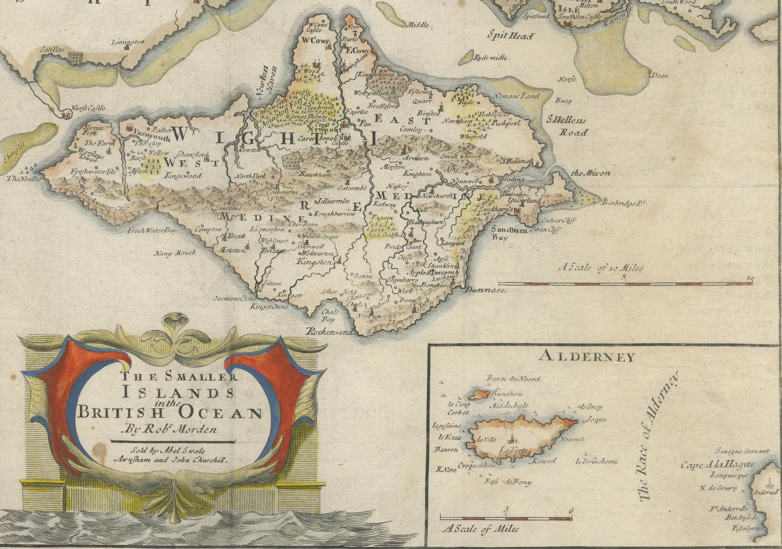 British Island Group Map 1695 – Morden’s Smaller Islands of the British Ocean For Sale 1