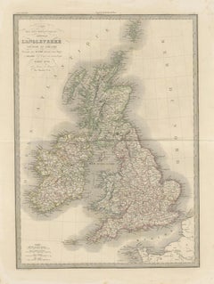 British Isles Antique Map – England, Scotland & Ireland, Lapie Paris 1836