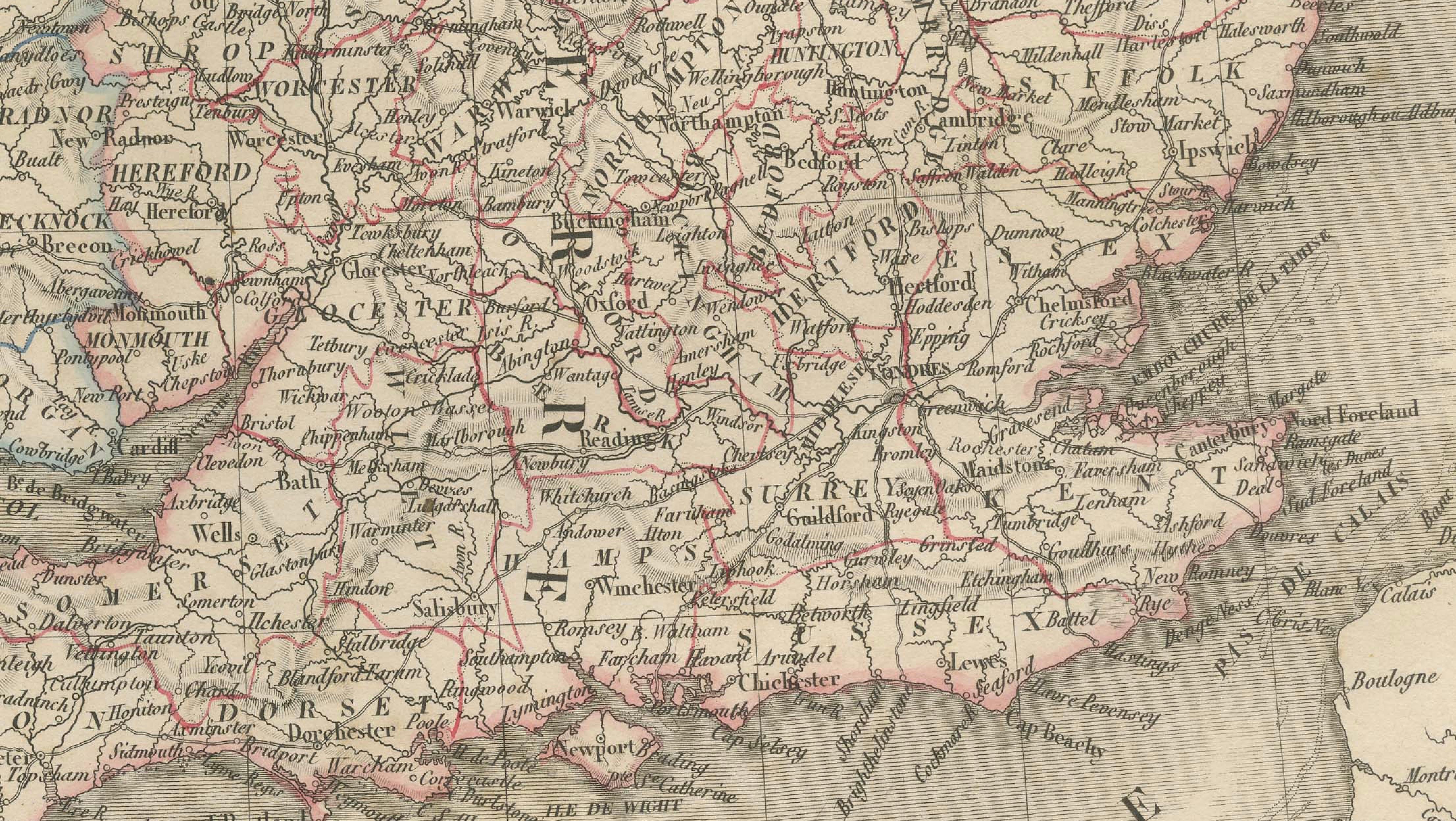 British Isles Antique Map – England, Scotland & Ireland, Lapie Paris 1836