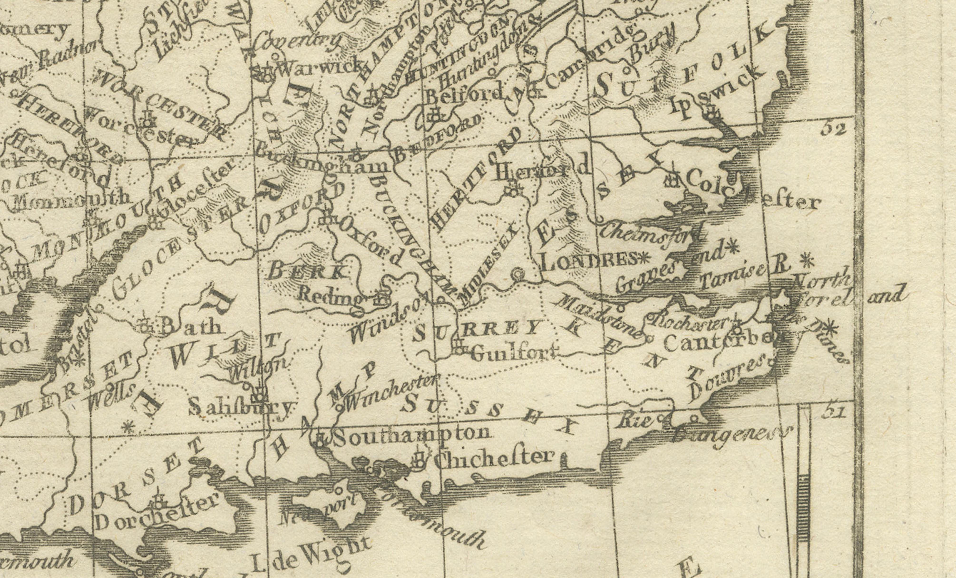British Isles – England, Scotland & Ireland Antique Map, Bonne c1780