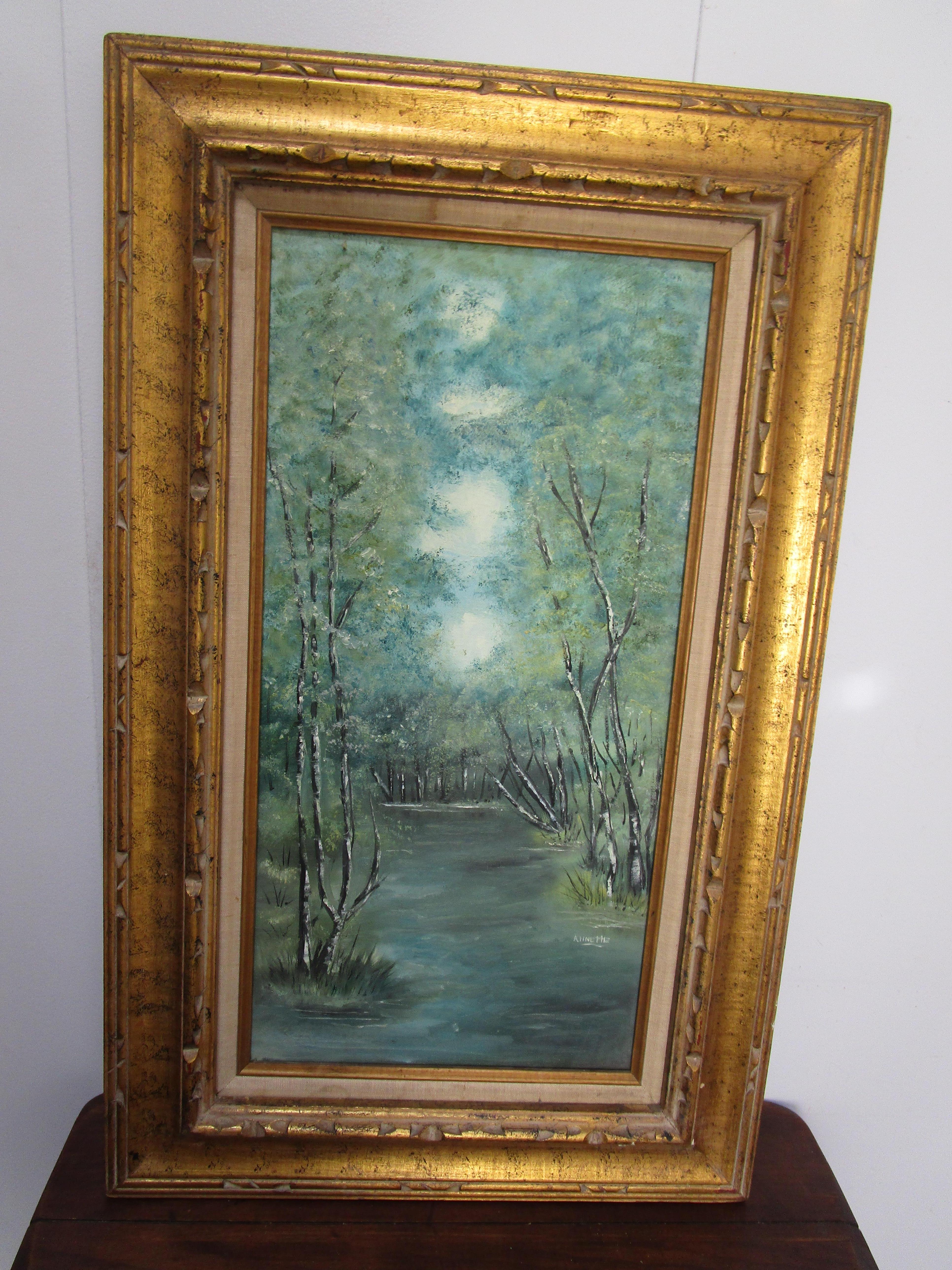 Édouardien Annette Elias, artiste paysagiste britannique, huile pastorale sur toile, années 1900 en vente