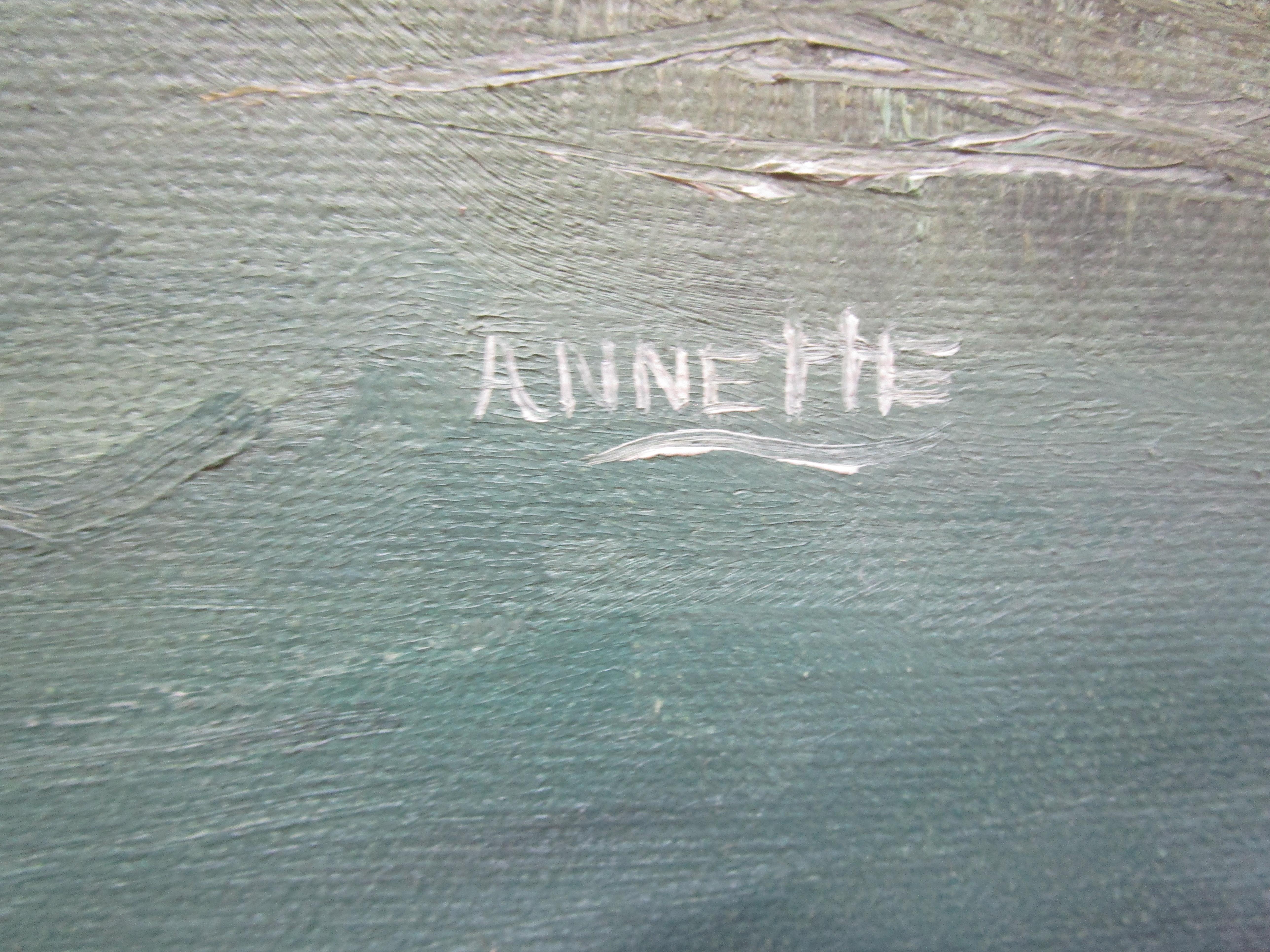 Annette Elias, artiste paysagiste britannique, huile pastorale sur toile, années 1900 Bon état - En vente à Lomita, CA
