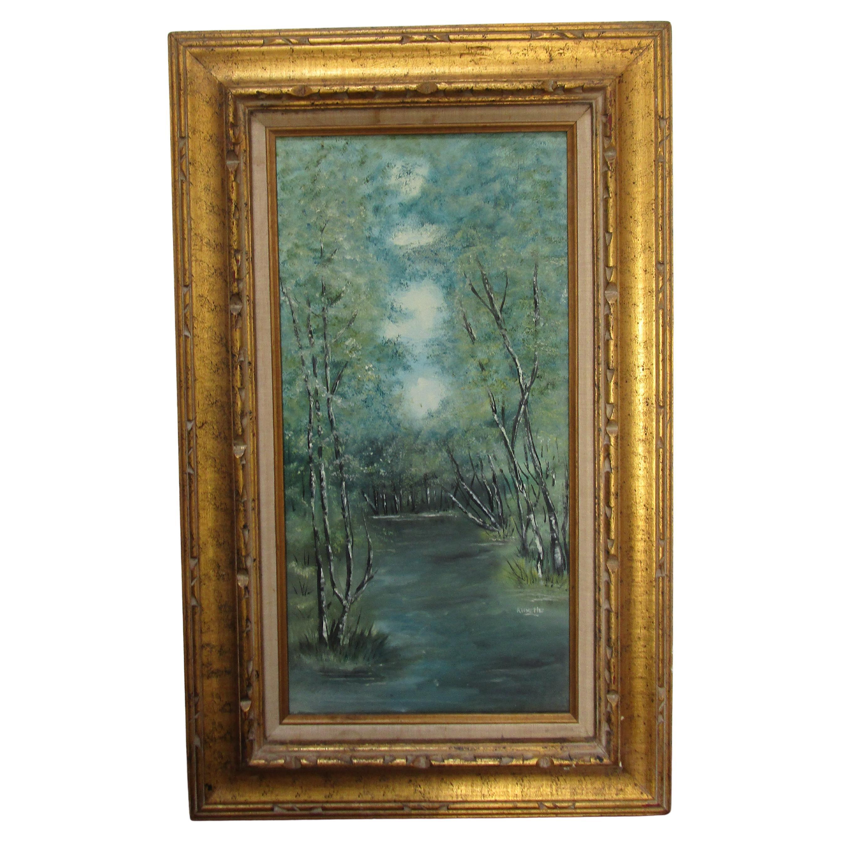 Annette Elias, artiste paysagiste britannique, huile pastorale sur toile, années 1900 en vente