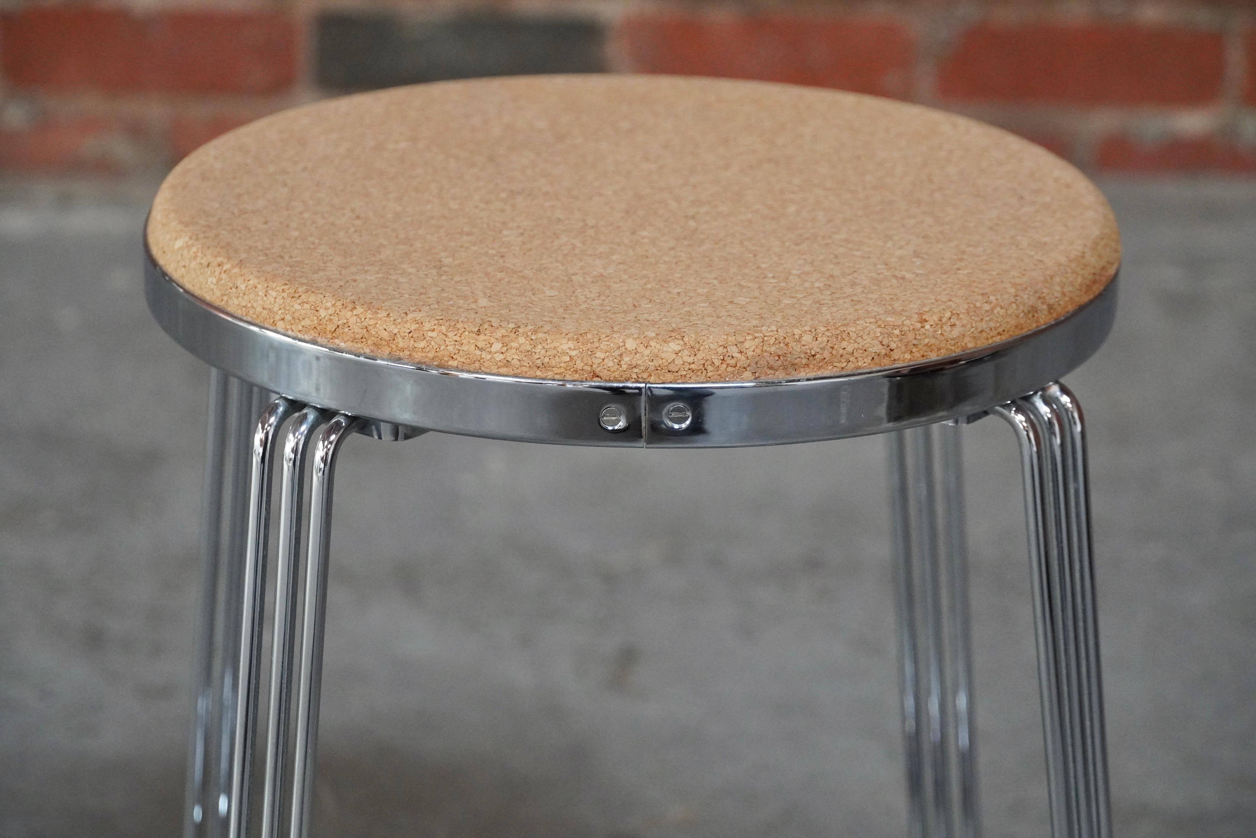 Tabouret en liège Alpax Alumimun British Machine Age / Art Deco Bon état à Oakland, CA