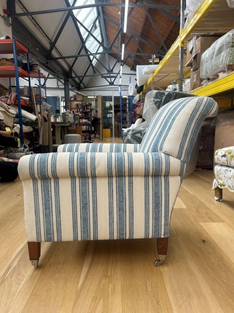 European Fixed back armchair made in traditional upholstery workshop in London For Sale