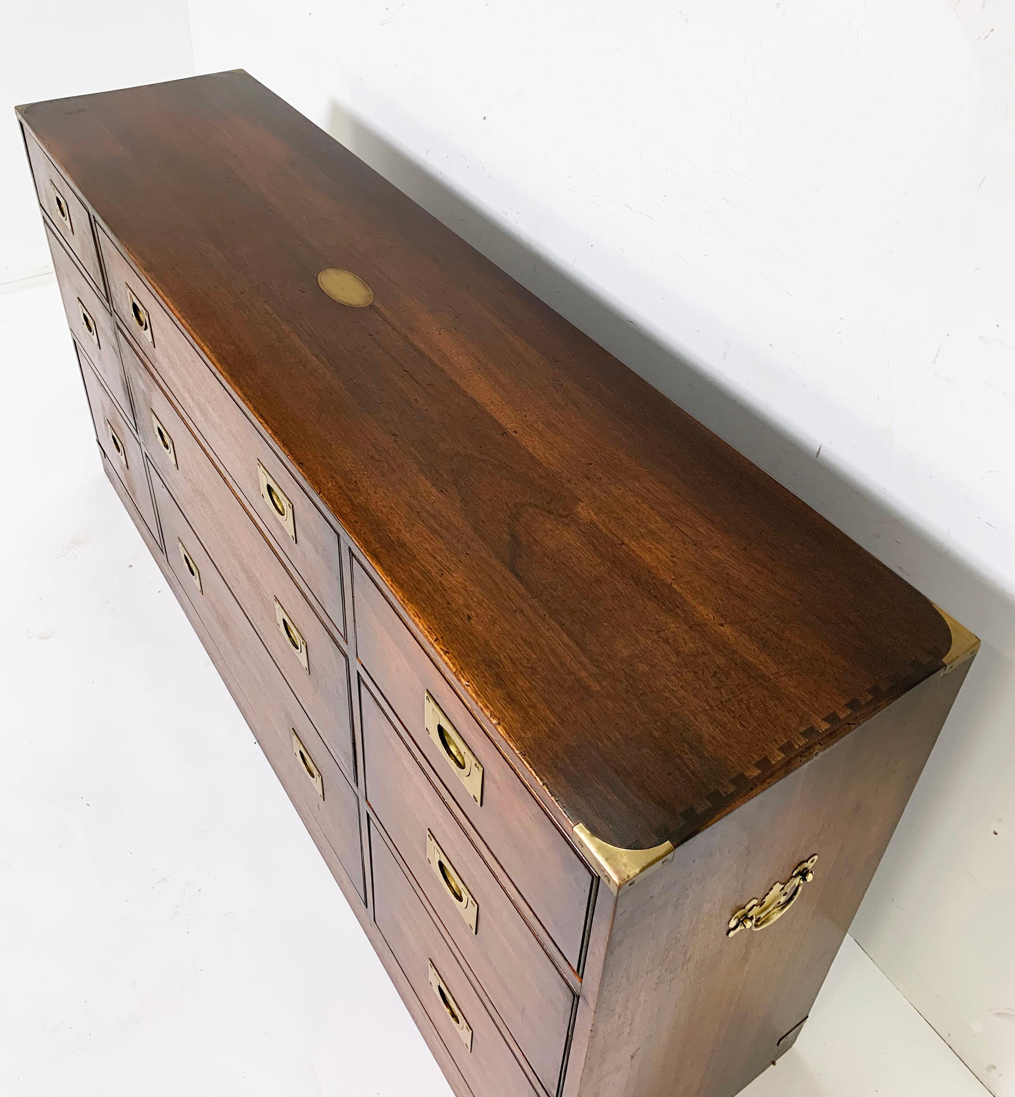 British Made Bevan Funnell Military Style Campaign Chest, circa 1950s In Good Condition In Peabody, MA
