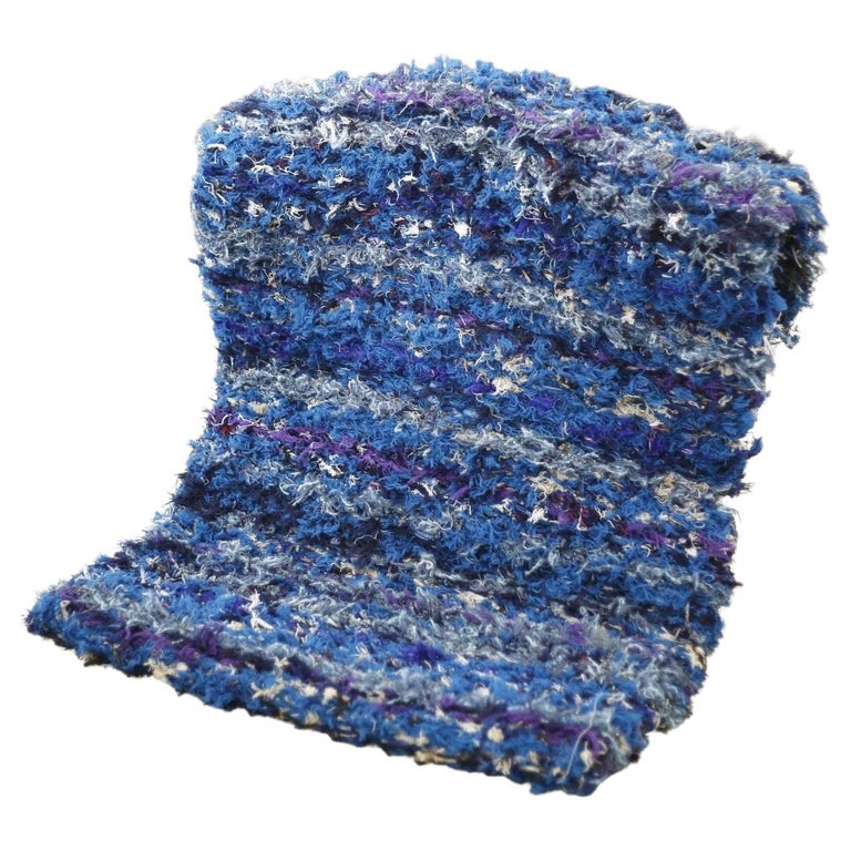 British Made Selvedge Tufted Rug- Large Blue For Sale at 1stDibs