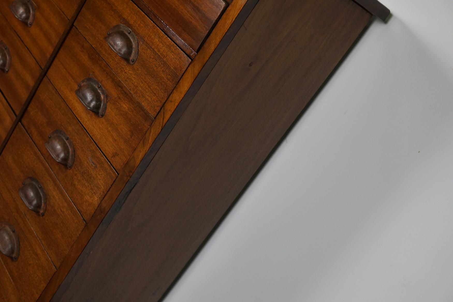 British Mahogany Apothecary Cabinet or Bank of Drawers, 1930s 5