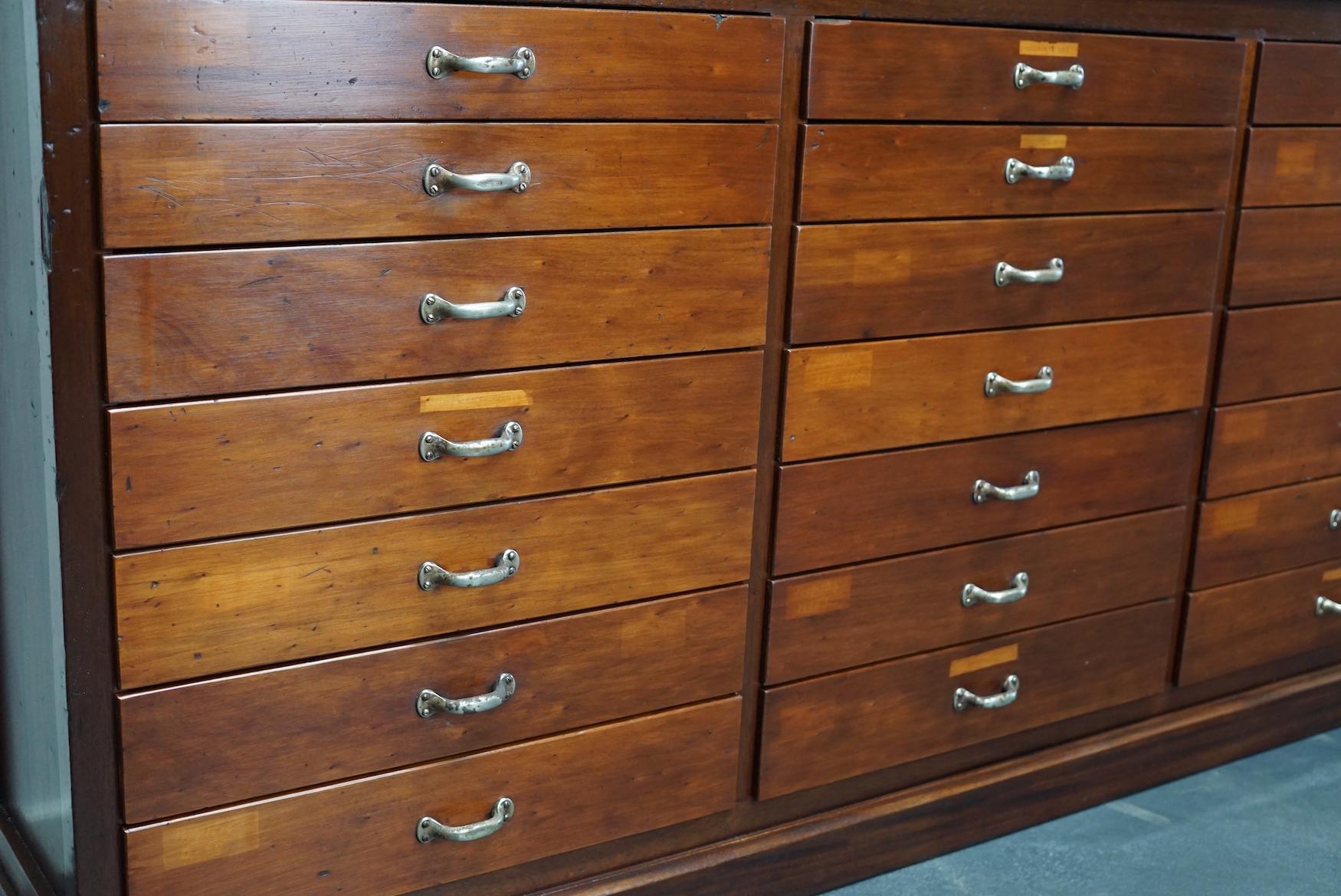 British Mahogany Apothecary Cabinet or Bank of Drawers, 1930s 6