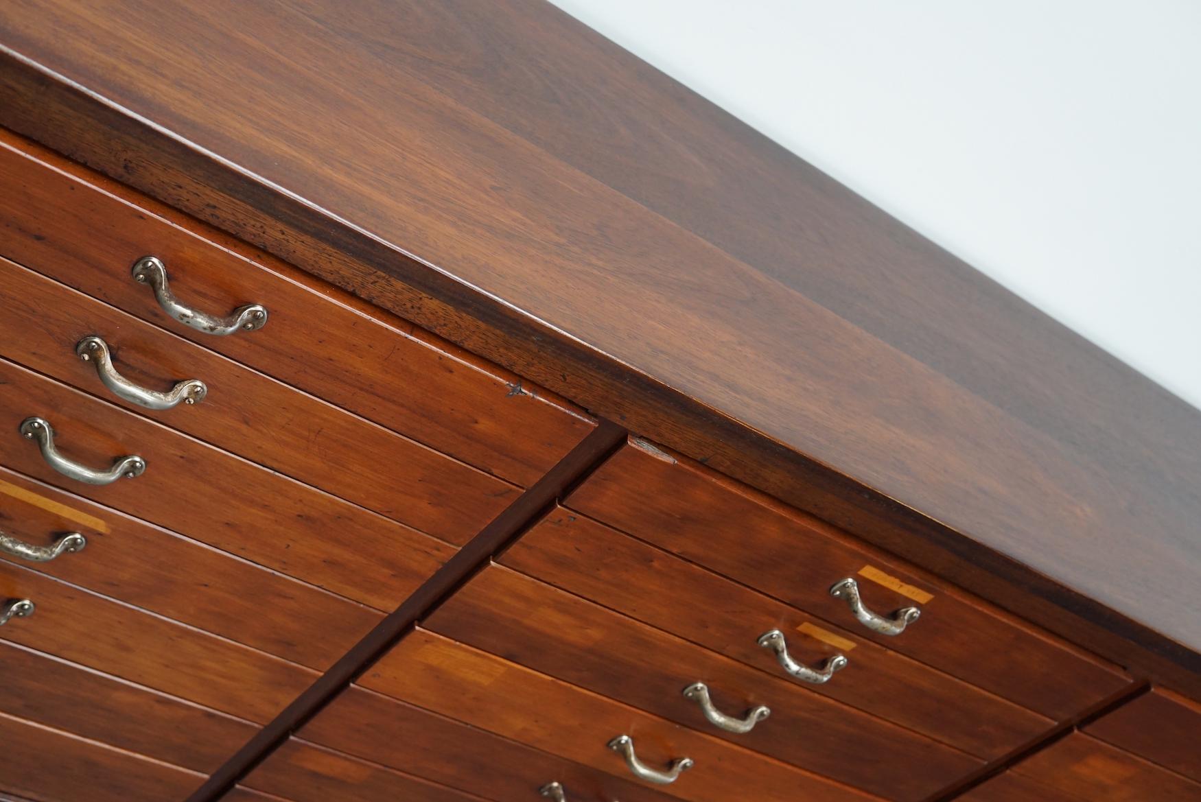 British Mahogany Apothecary Cabinet or Bank of Drawers, 1930s 7