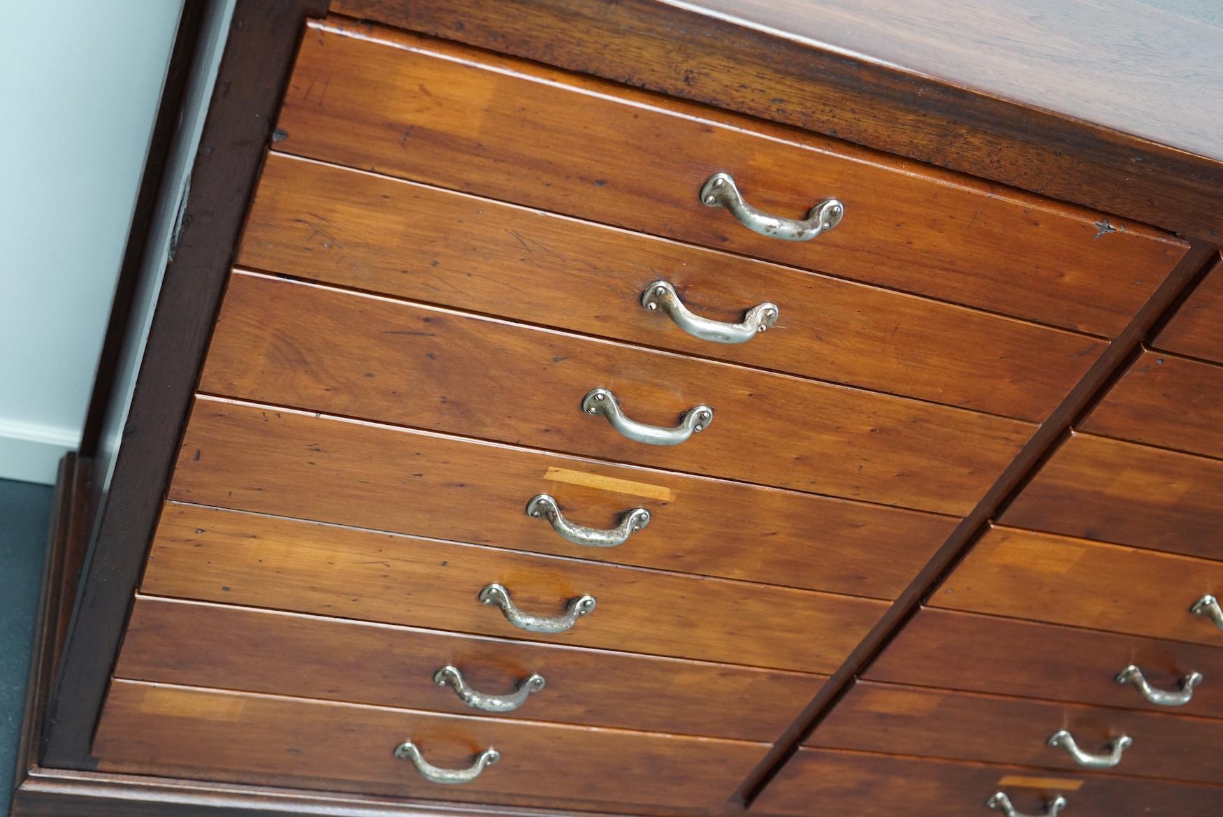 British Mahogany Apothecary Cabinet or Bank of Drawers, 1930s 9