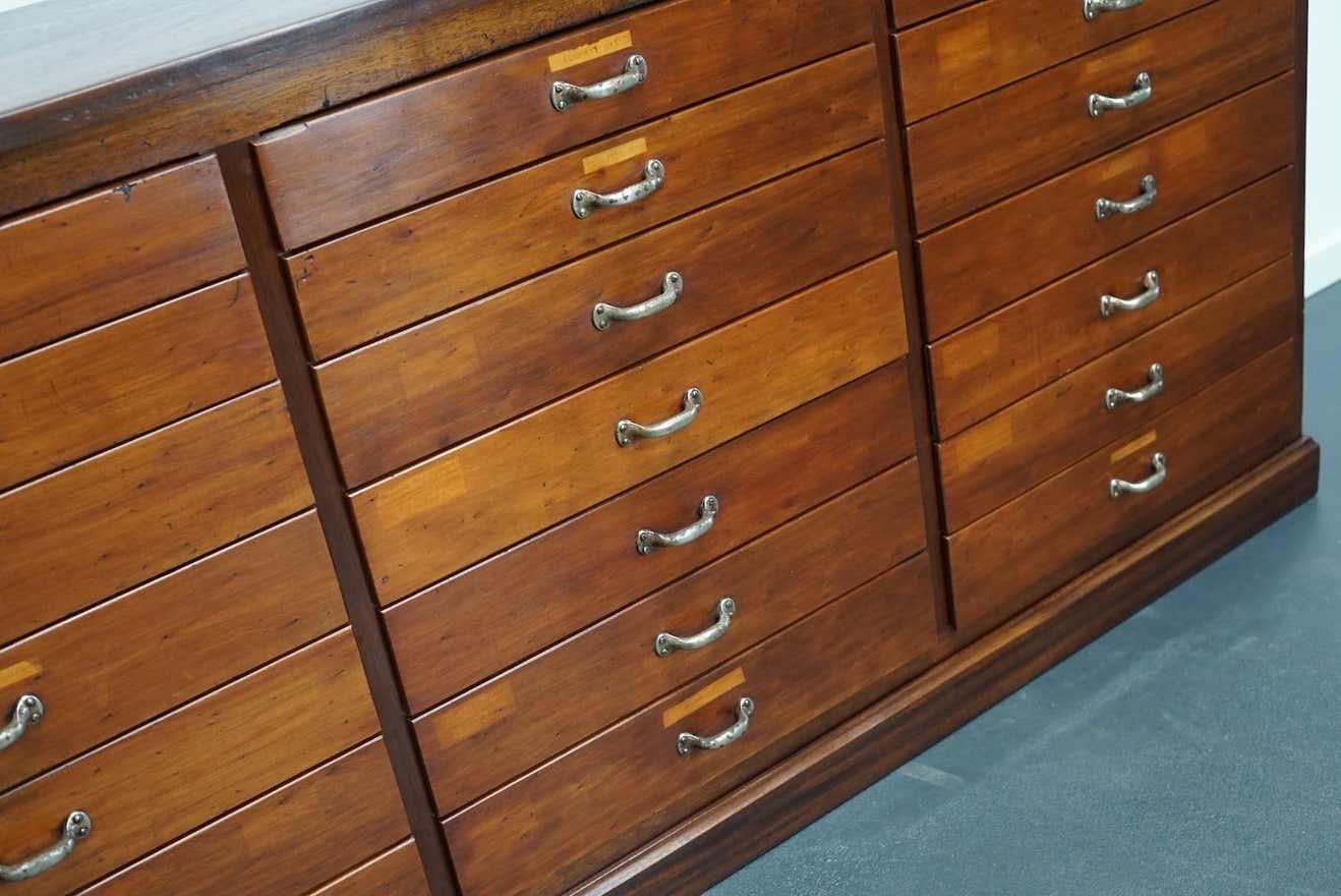 British Mahogany Apothecary Cabinet or Bank of Drawers, 1930s For Sale 9