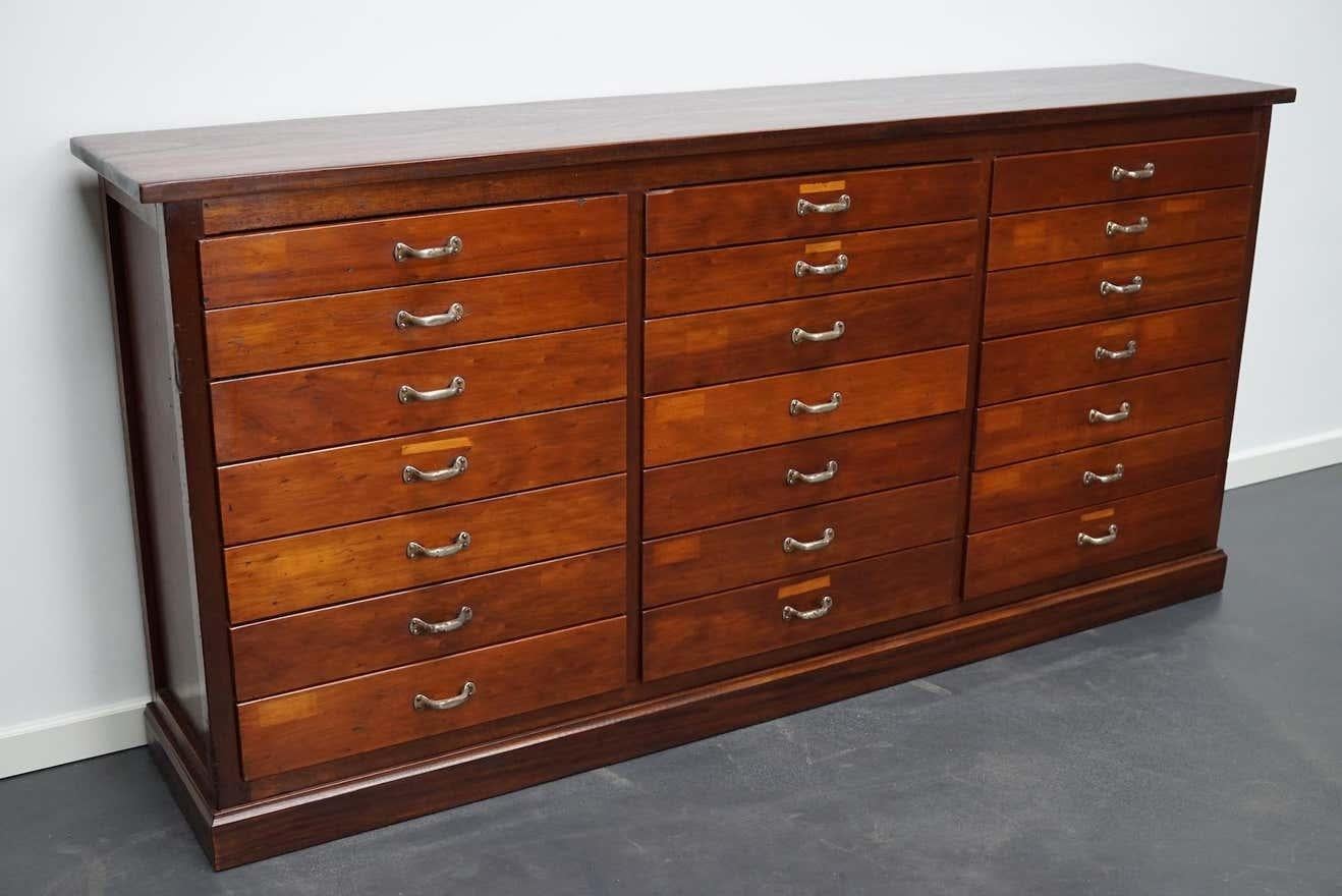 British Mahogany Apothecary Cabinet or Bank of Drawers, 1930s For Sale 11