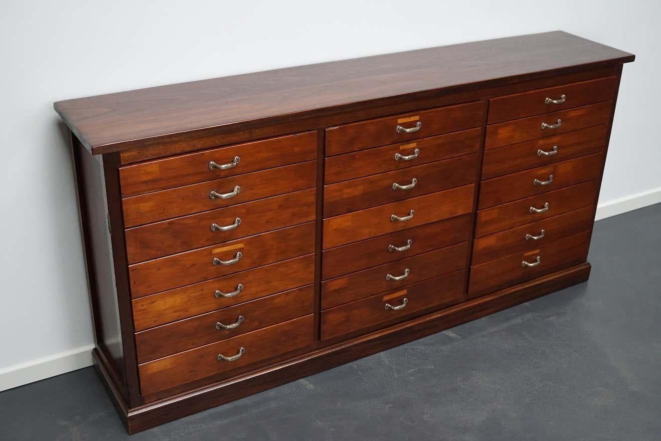 British Mahogany Apothecary Cabinet or Bank of Drawers, 1930s For Sale 12