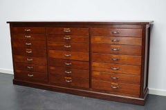 British Mahogany Apothecary Cabinet or Bank of Drawers, 1930s