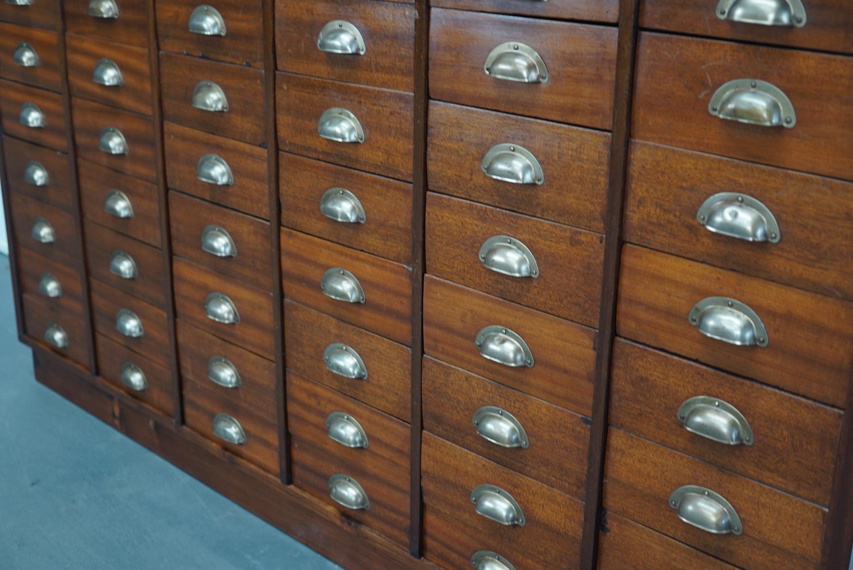Mid-20th Century British Mahogany Apothecary Cabinet or Bank of Drawers, 1930s
