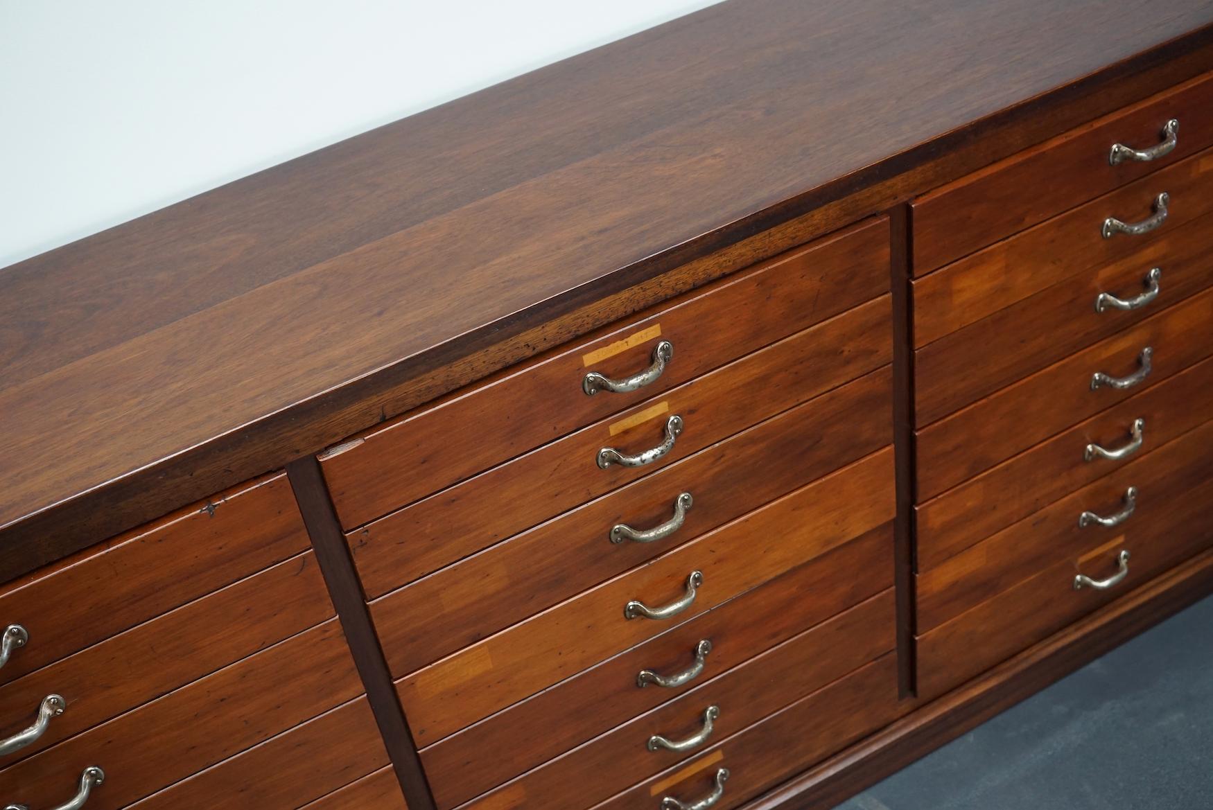 British Mahogany Apothecary Cabinet or Bank of Drawers, 1930s 2