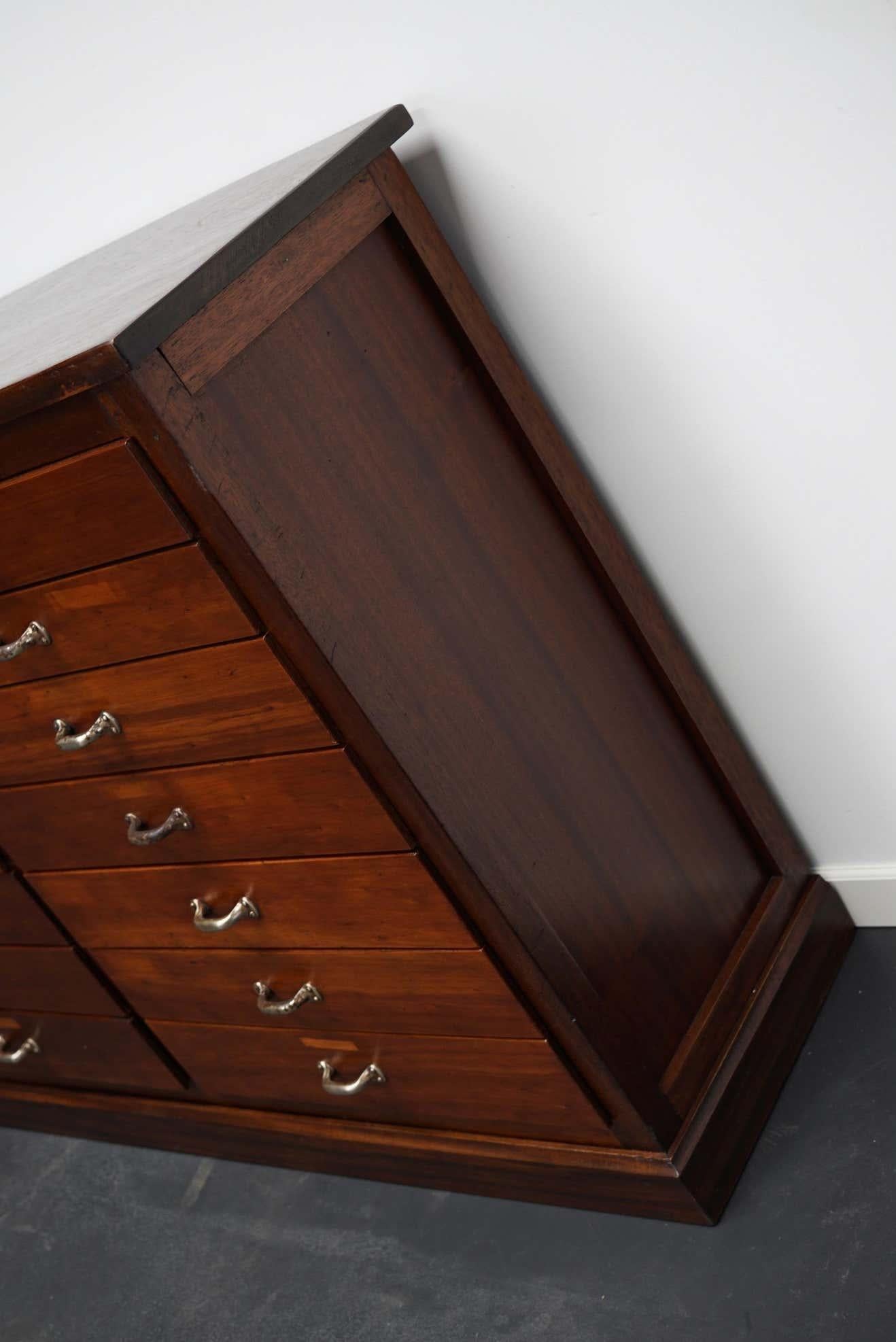 British Mahogany Apothecary Cabinet or Bank of Drawers, 1930s For Sale 3