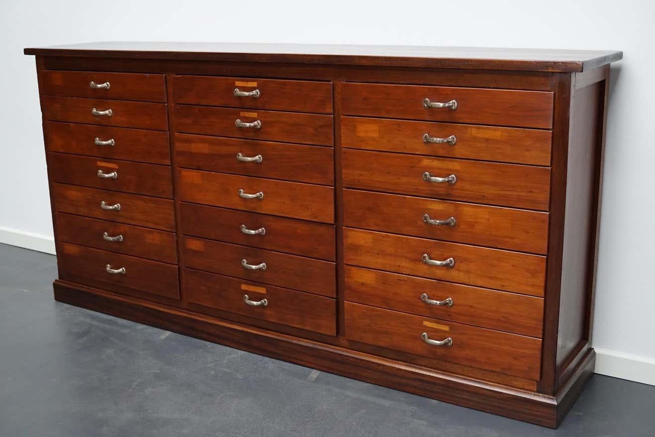 British Mahogany Apothecary Cabinet or Bank of Drawers, 1930s For Sale 4