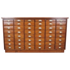 British Mahogany Apothecary Cabinet or Bank of Drawers, 1930s