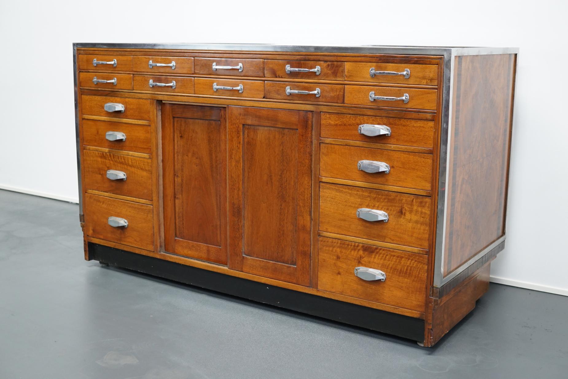 British Mahogany Haberdashery Cabinet or Shop Counter, 1930s 6